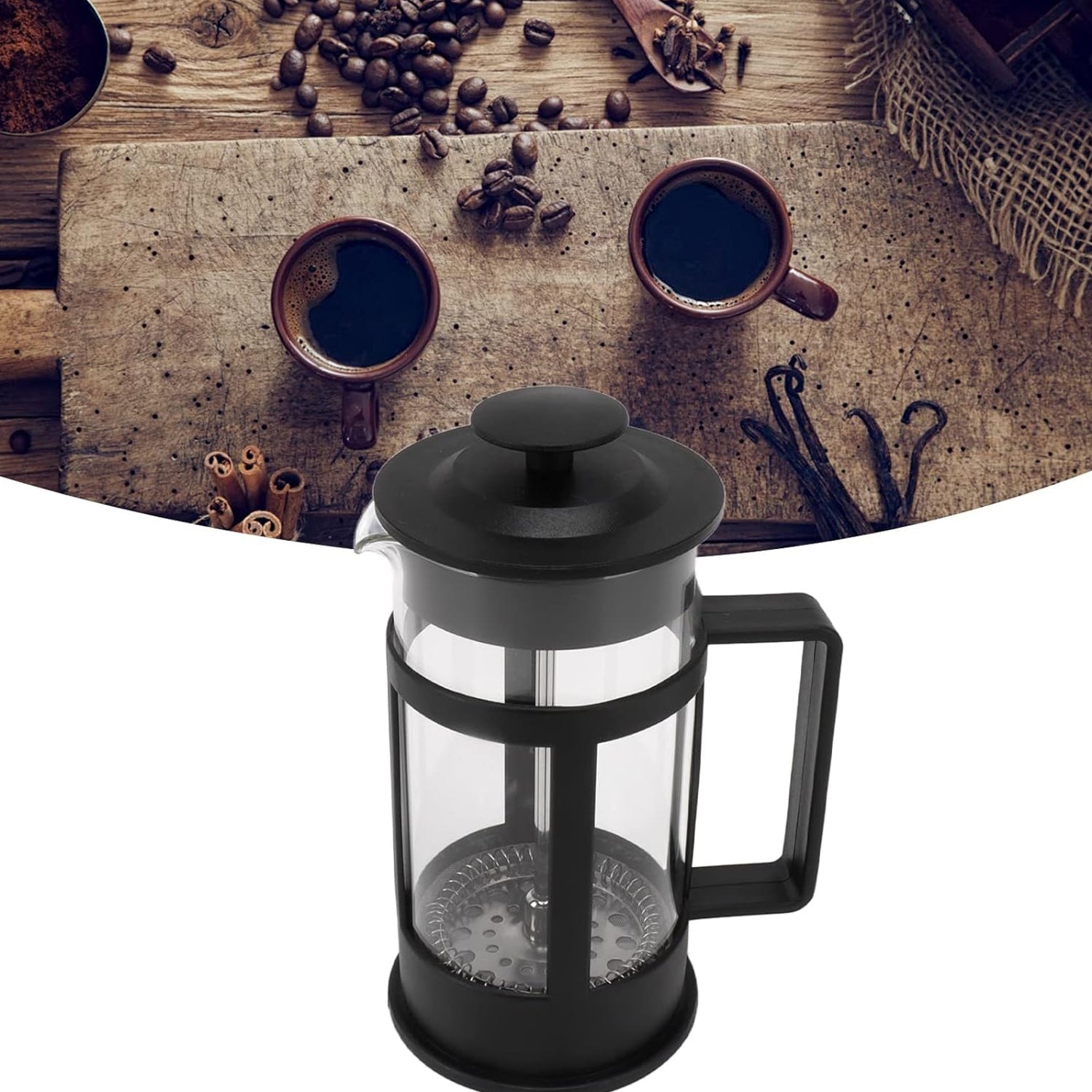 Coffee and Tea maker, Coffee Maker Glass Stainless Steel Coffee Press Glass Teapot for Camping Travel Gifts kitchen tools (Approx 350ml) Coffee and Tea maker, Coffee Maker Glass Stainless Steel Coffee Press Glass Teapot for Camping Travel Gifts kitchen tools (Approx 350ml)